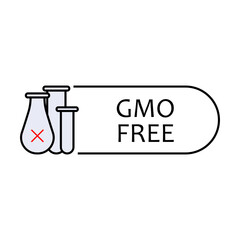 GMO Free. Symbols Non Genetically Modified Organism.    