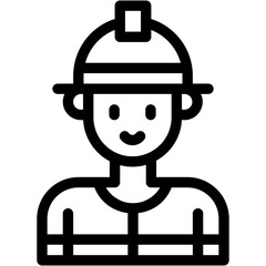 Vector Icon Firefighter, Profession, Professions And Jobs, Job, Black Hair