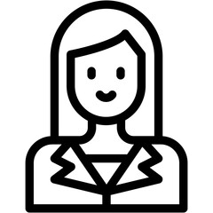 Vector Icon Manager, Professions And Jobs, Project, Woman, Brown Hair