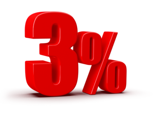 3 Percent Off Sale Red Number 3D