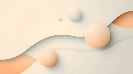 Serene Spheres - Minimalist Pastel 3D Digital Abstract Geometric Composition