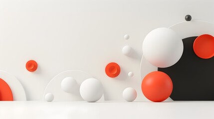 Naklejka premium Minimalist Abstract Geometric Sphere Composition in Studio Setting