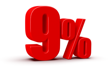 9 Percent Off Sale Red Number 3D