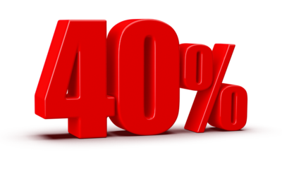 40 Percent Off Sale Red Number 3D