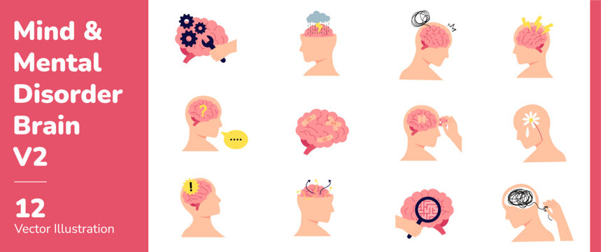 Mind and Mental Disorder Brain Illustration 2