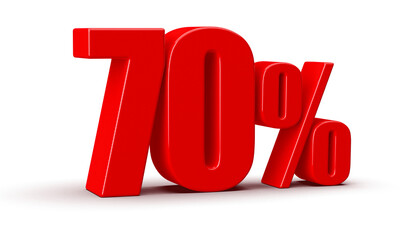 70 Percent Off Sale Red Number 3D