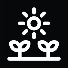 White Sun and Plant Icon