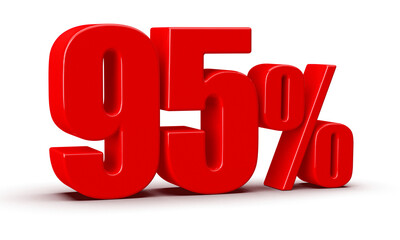 95 Percent Off Sale Red Number 3D