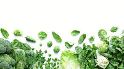 Obraz premium Fresh Organic Farm Vegetables Arranged Border on White Background for Raw Food Concept