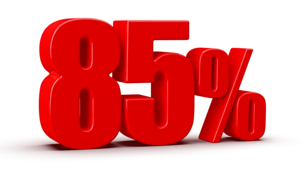 85 Percent Off Sale Red Number 3D