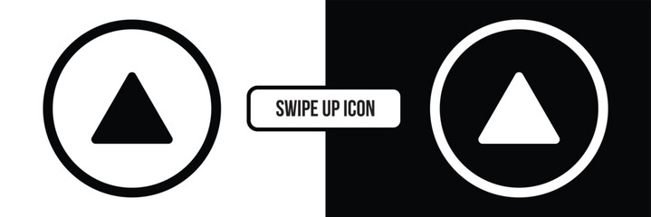 swipe up icon button. Scroll arrow up icon sign - upload icon button, send, export icons. Pull up vector isolated symbol. Finger swipe arrow to open page in eps 10.