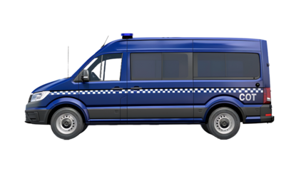 police car, isolated on white background