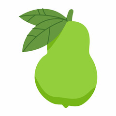Guava vector cartoon fruit illustration isolated on a white background.