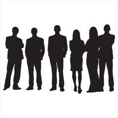 Business people group silhouette white background
