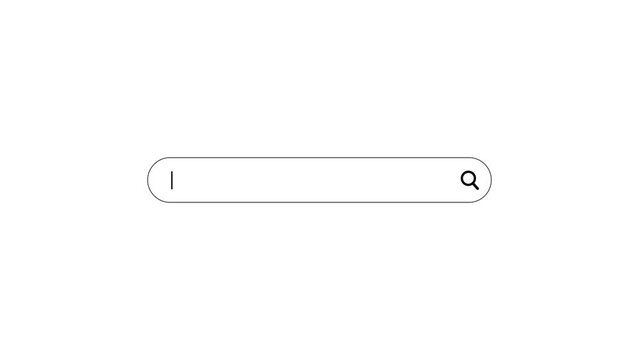 Black outlined search bar with search button for web research  