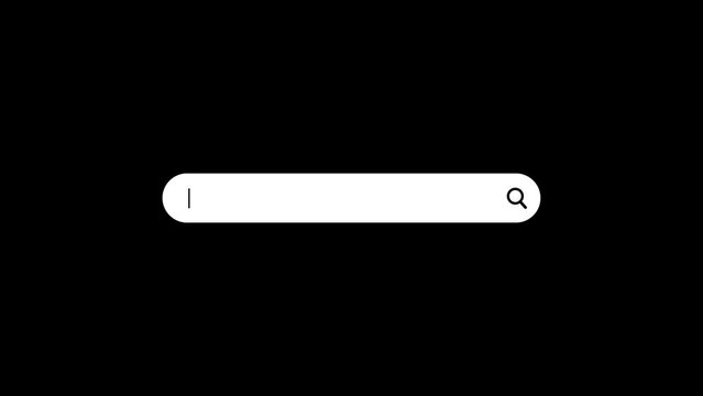 Search bar for research and browsing with search button for web with black background
