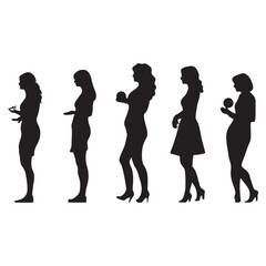 Life cycles of woman from a little baby to senior woman
