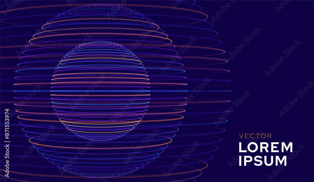 Poster abstract 3d spheres inside bigger spheres. futuristic technology style. vector illustration. futuris