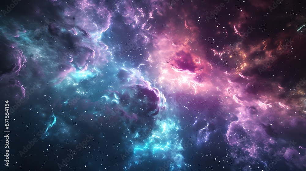 Wall mural animation view to travelling across the universe in moving