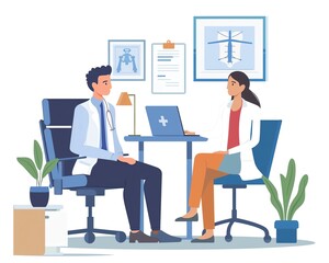 Orthopedic specialist consulting with a patient in a clinic, Orthopedic Specialist, Personalized care for bone and joint issues
