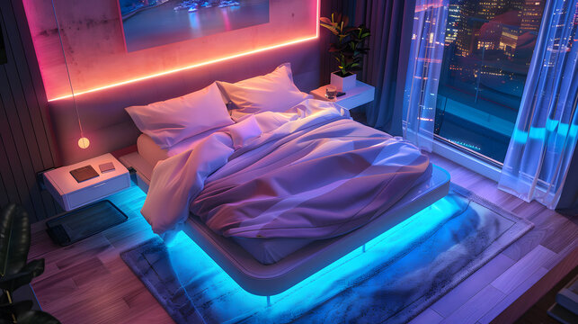 Adaptive Sleep Environment Optimization, adaptive sleep environment optimization with an image showing smart beds, design