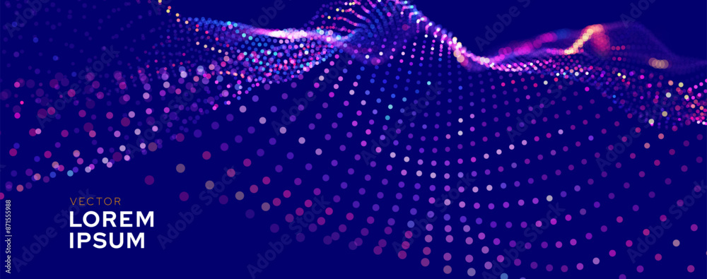 Aufkleber cyber big data flow particles tech business or science background. medical research or tech innovati