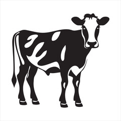 Cow graphic icon silhouette white background
