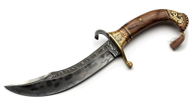 Traditional Gurkhas kukri knife Nepalese Indian and Sikh dagger isolated background