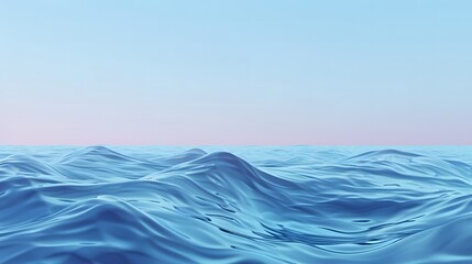 3d render of simple minimalistic lines in ocean and blue gradient background