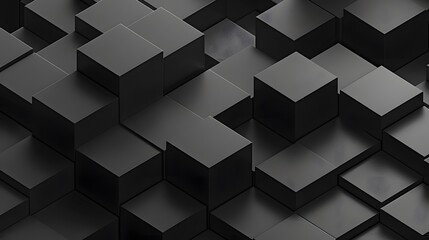 Black isometric seamless pattern. 