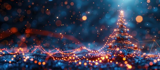 Obraz premium Christmas Tree in a Digital Landscape