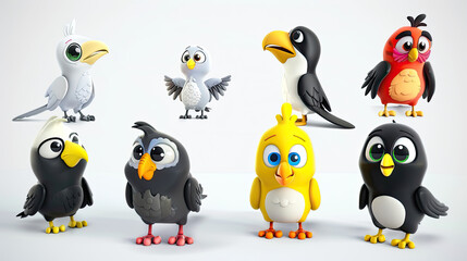Obraz premium 3d set of birds