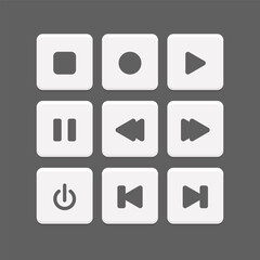 Set of multimedia player icon 