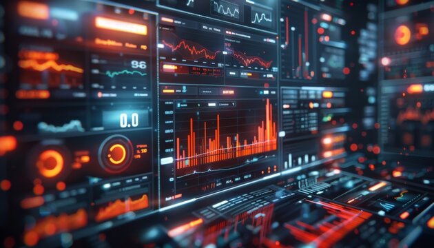 Virtual broker, advanced AI trading assistant, sleek modern interface, digital economy