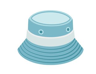 Blue casual style panama hat vector illustration isolated on white