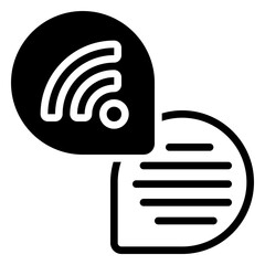 online chat icon, glyph icon style