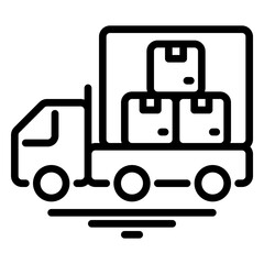 delivery truck icon, line icon style