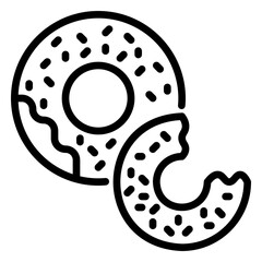 donut icon, line icon style