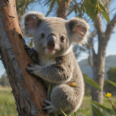 Fototapeta premium a koala bear that is sitting on a tree