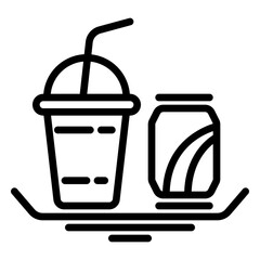 soft drink icon, line icon style