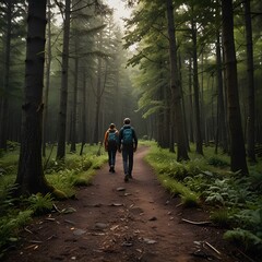 Fototapeta premium hiking in the woods