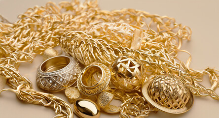 アンティークなゴールドアクセサリーのイメージ画像
