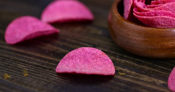 red potato chips with meat flavor, adding red dye to potato chips