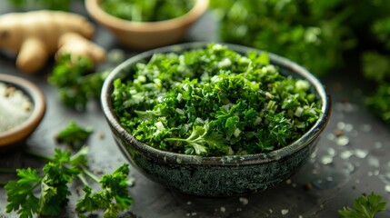 French cuisine. Creamy parsley with the aroma of orange and ginger.