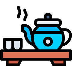 Vector Icon Tea, Hot Drink, Tea Cup, Kettle, Mug