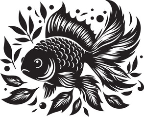 Goldfish silhouette vector illustration.eps