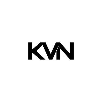 kvn lettering initial monogram logo design