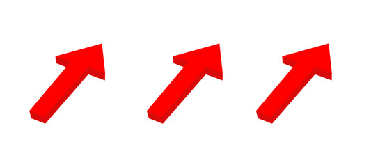 Red Arrow pointing upwards on a textured white background, symbolizing growth or increase.Vector