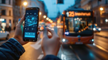 Futuristic Smart Mobility App Interface for Urban Commuting on Smartphone