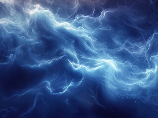 A blue abstract background with electric colors and energy-like waves, radiating from the center.